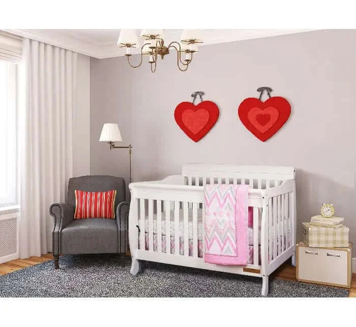 AFG Alice Convertible Crib w/ Toddler Rail - White crib room 2