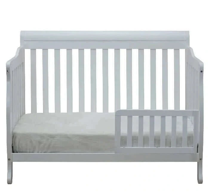 AFG Alice Convertible Crib w/ Toddler Rail - White Guard rail 2 front