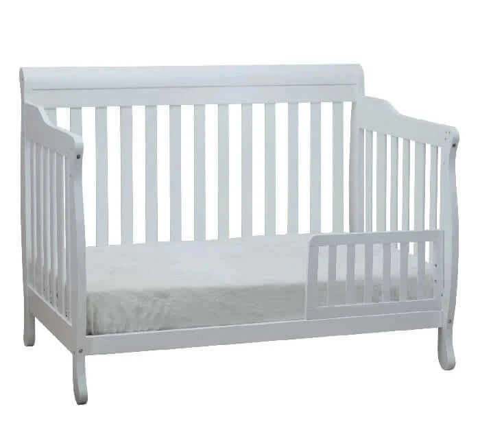 AFG Alice Convertible Crib w/ Toddler Rail - White Guardrail side