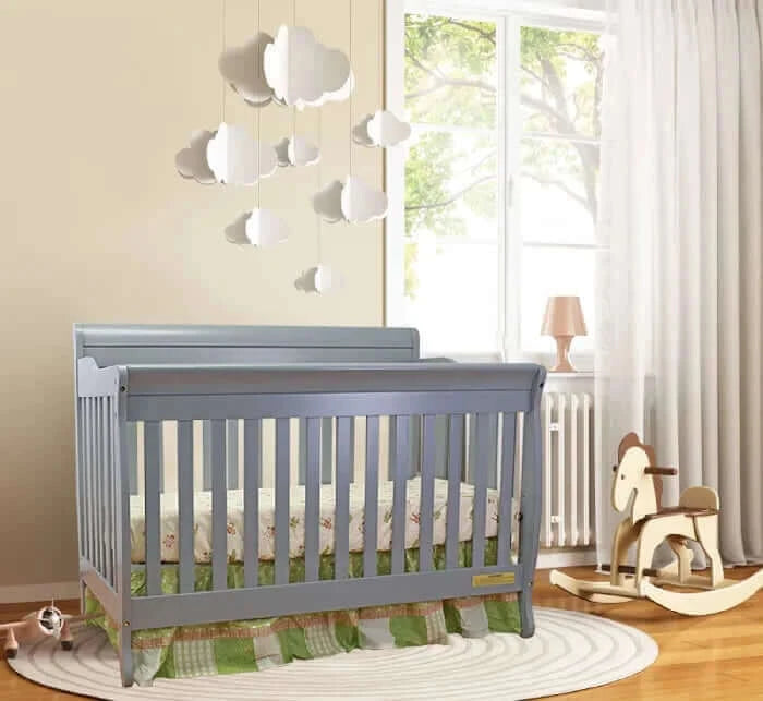 AFG Alice Convertible Crib w/ Toddler Rail - Gray Room view