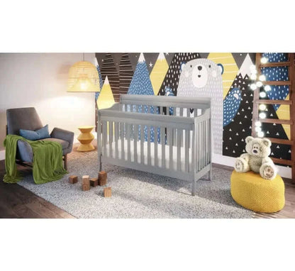 AFG Alice Convertible Crib w/ Toddler Rail - Gray Crib Room view 3