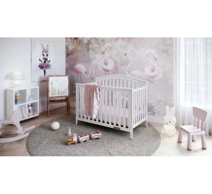 AFG Kali 4-in-1 Crib (Flat Footboard) - White room side 2