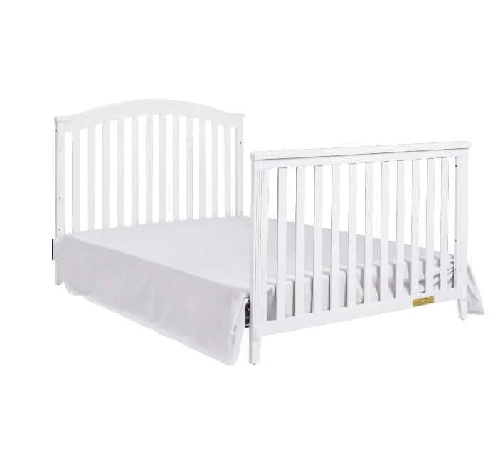 AFG Kali 4-in-1 Crib (Flat Footboard) - White toddler bed side