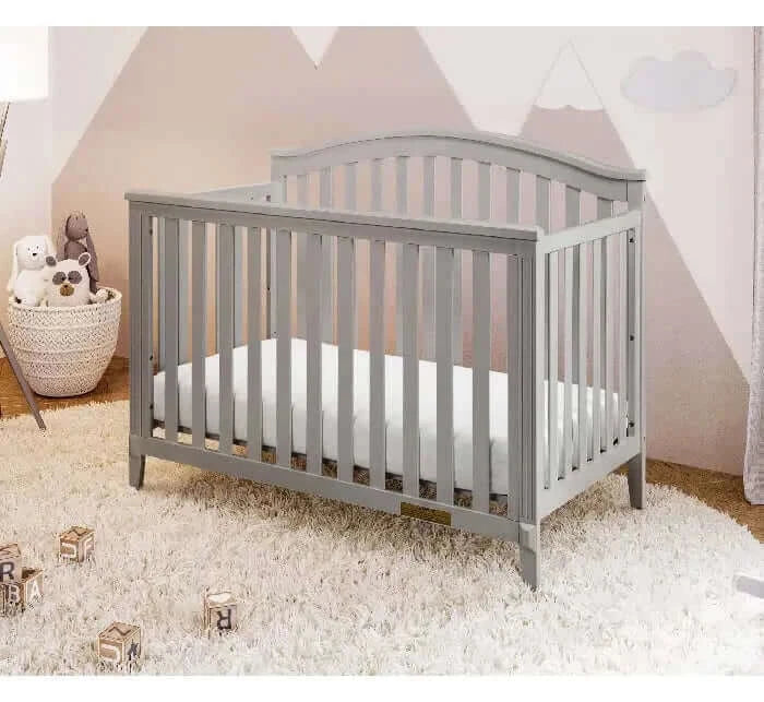 AFG Kali 4-in-1 Crib (Flat Footboard) - Gray crib room zoomed in