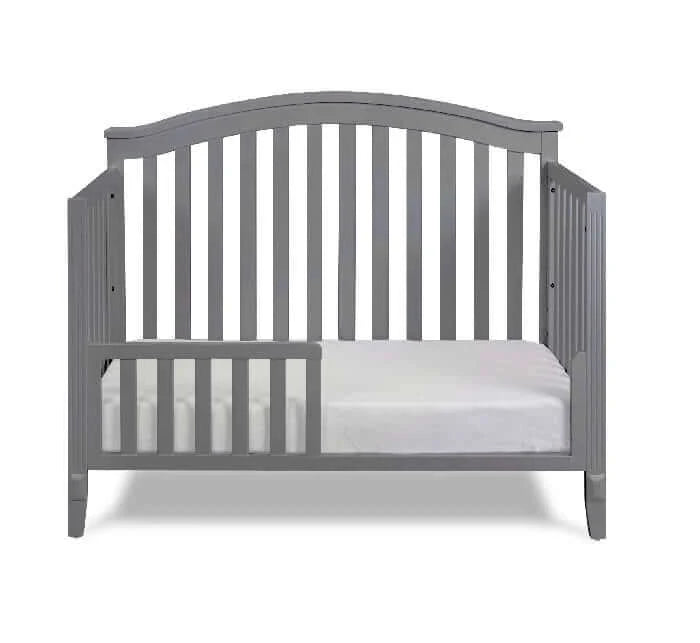 AFG Kali 4-in-1 Crib (Flat Footboard) - Gray guardrail front