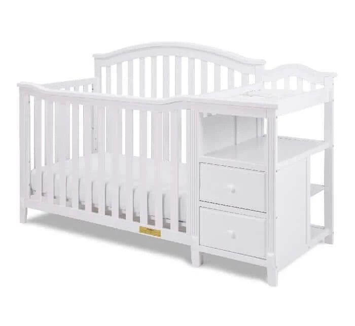 AFG Kali 4-in-1 Crib and Changer - White Combo side view